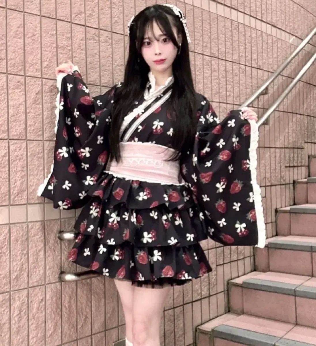 ankrouge (アンクルージュ) 浴衣 着物 地雷系 AnkRouge×MAKI 浴衣SET - Ank Rouge(アンクルージュ)の浴衣