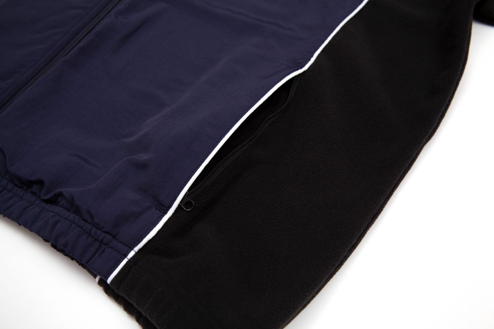 Grand Collection Full Zip Nylon/Fleece Jacket Navy/Black supreme 