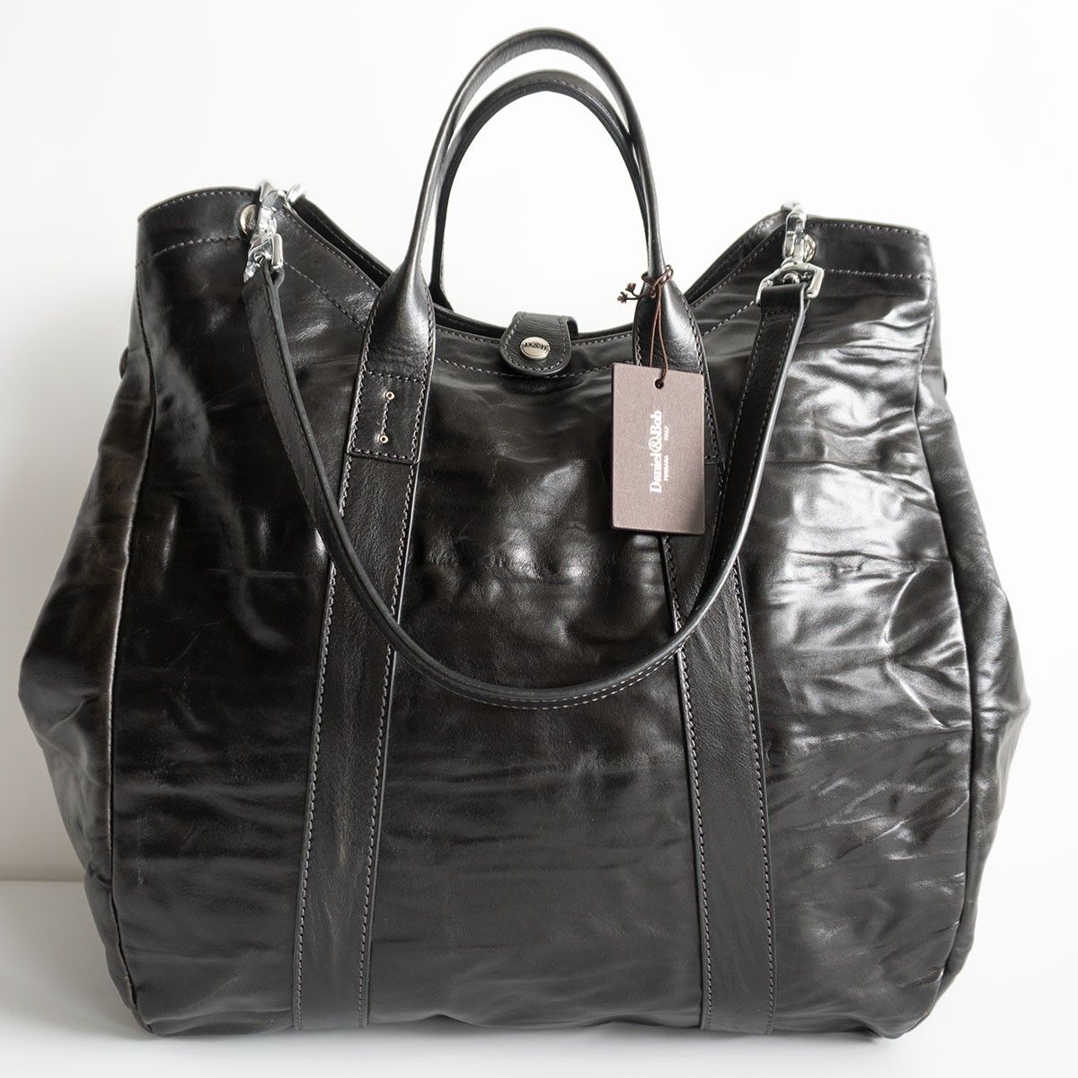 最安値，HOT Daniel&Bob CULODORO RODI 2WAY トートバッグ レザー 黒 新品