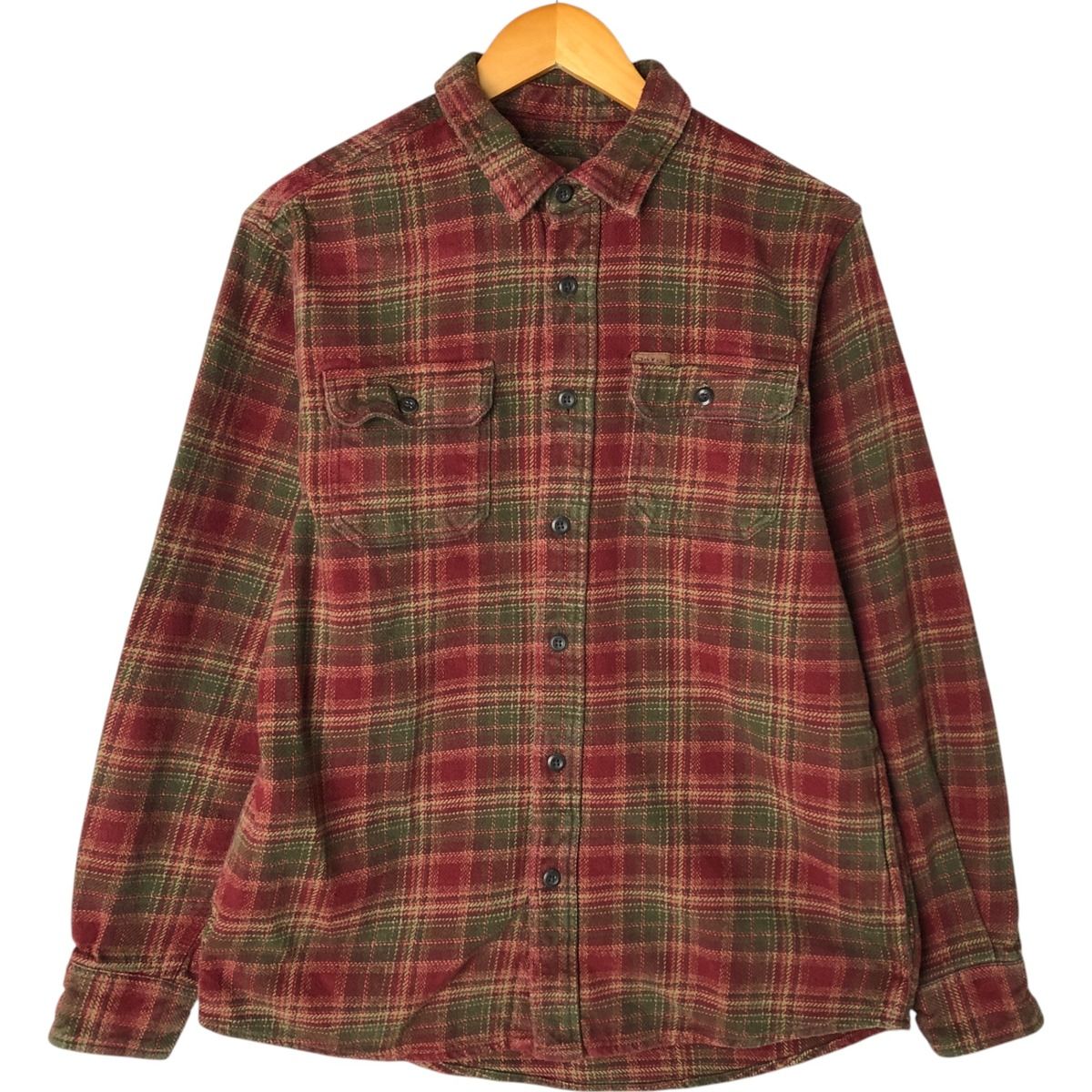 ORVIS オービス　長袖ヘビーフランネルチェックシャツ　カーキ　L古着. 古着 オービス ORVIS オンブレチェック 長袖 ヘビーネルチェック