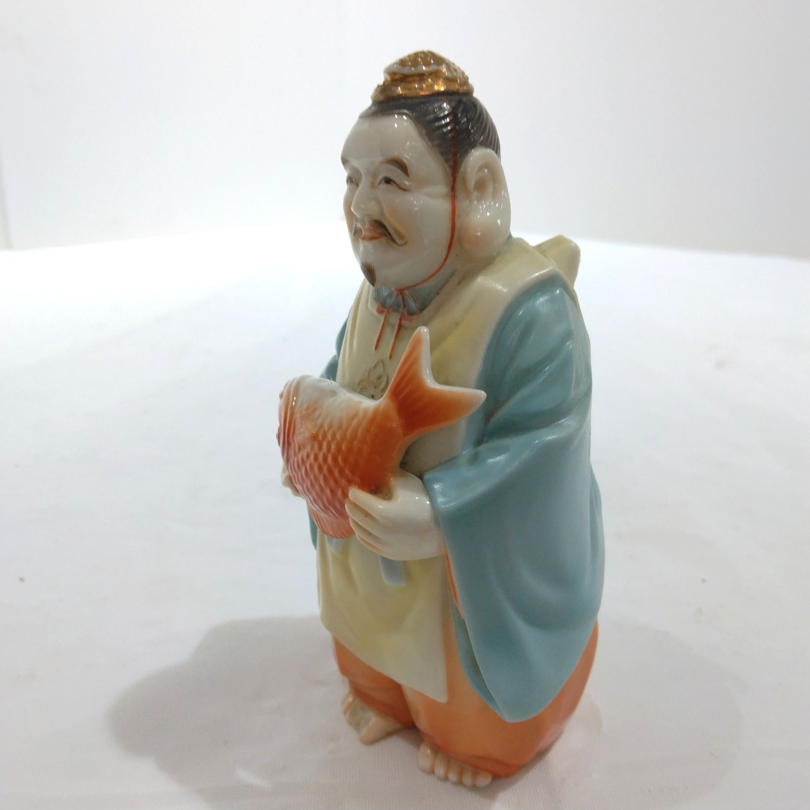 恵比寿像 磁器 七福神 鯛 商売繁盛 置物 彩色人形 陶磁器 A367 - メルカリ
