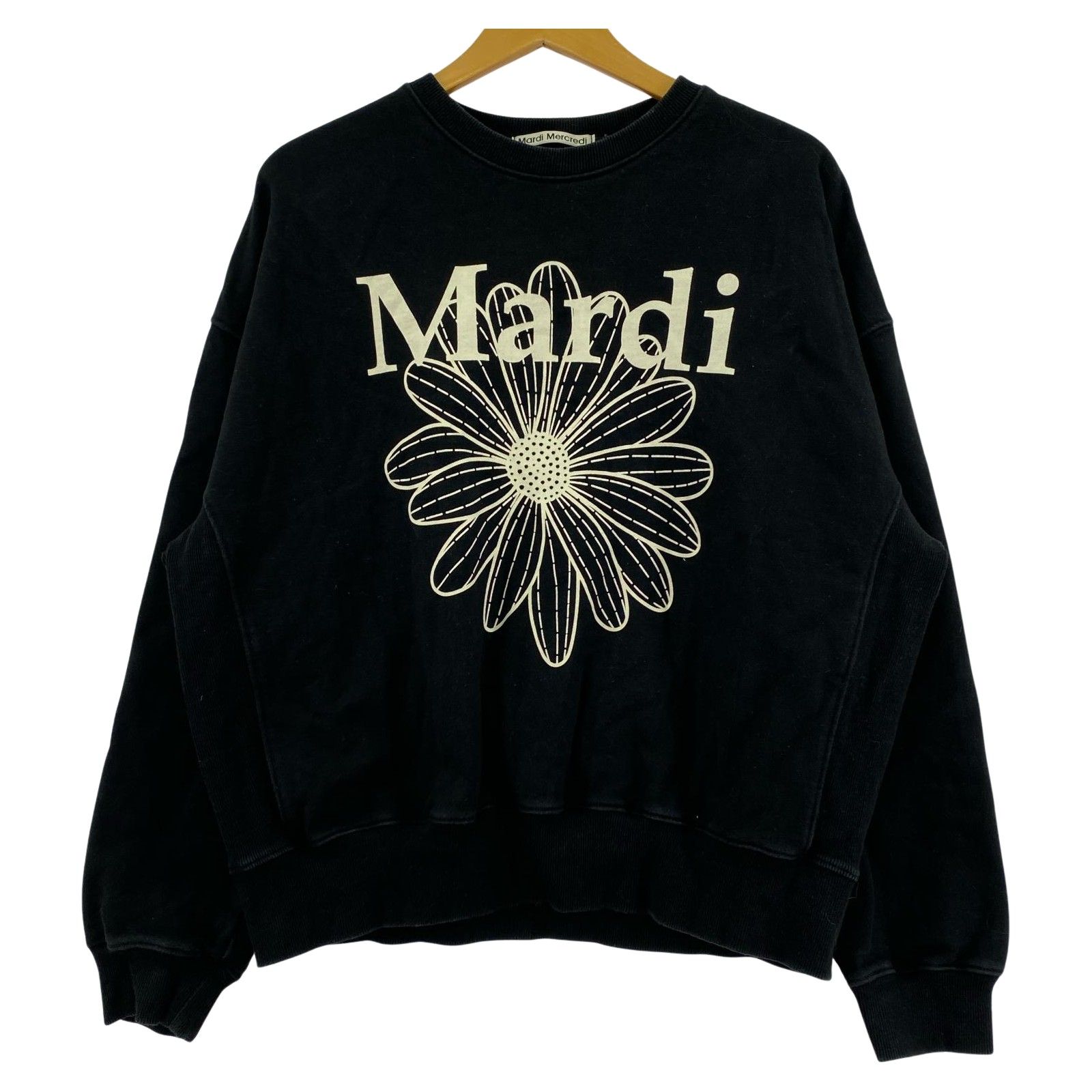 Mardi Mercredi スウェット トレーナー ブラック FREE 即発】MARDI MERCREDI SWEATSHIRT FLOWERMARDI BLOSSOM 韓国