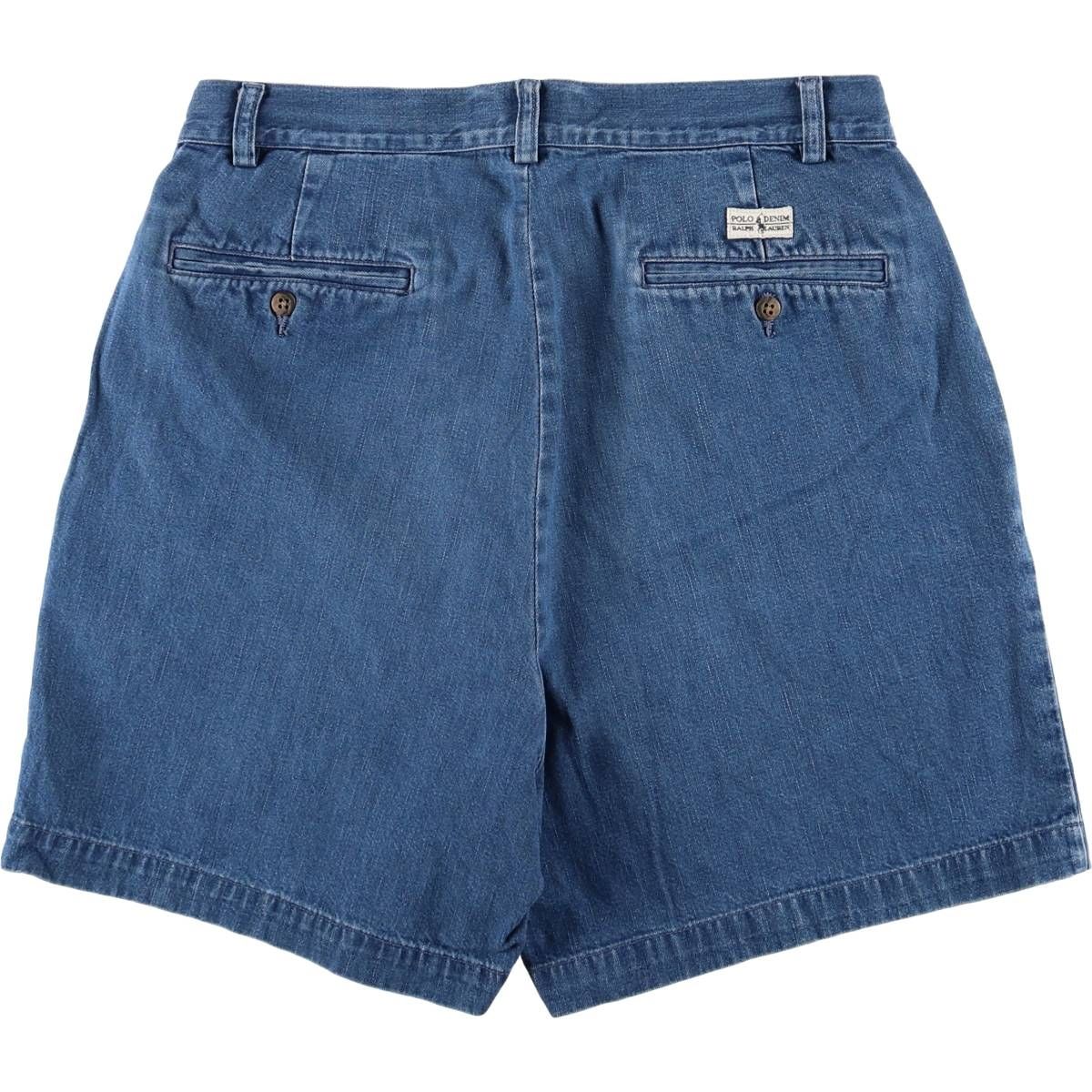 古着 ラルフローレン Ralph Lauren POLO by Ralph Lauren ANDREW SHORT ツータック デニムショーツ ショートパンツ eaa578227