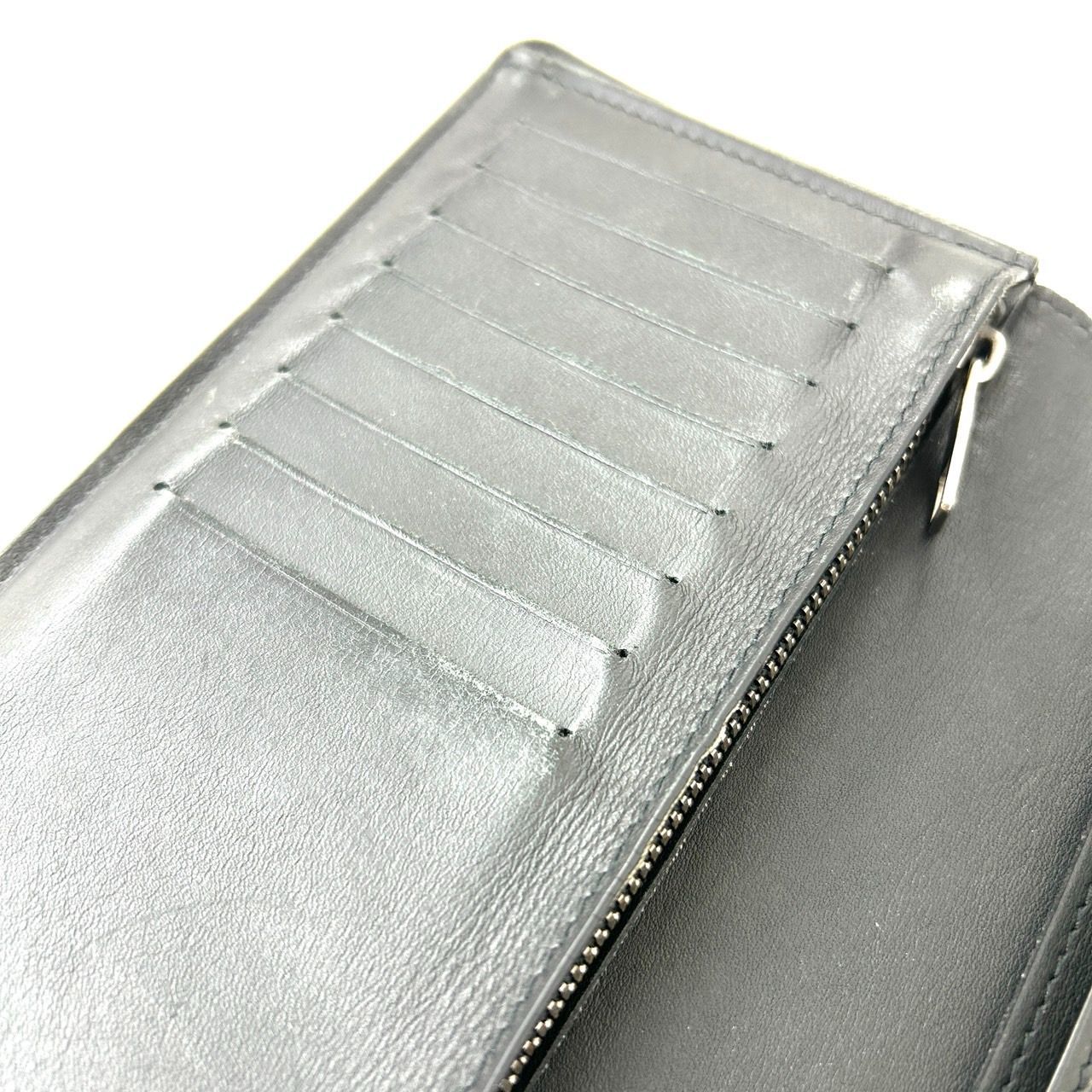 美品】現行 ポルトフォイユブラザ タイガ メタリック ブラック 長財布