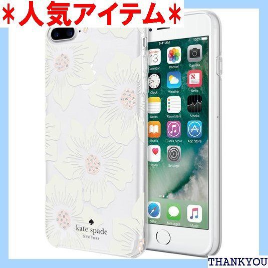 ケイト・スペード ニューヨーク iPhone 8 Plus、iPhone 7 Plus、iPhone 6s Plus、iPhone 6 Plus用保護ハードシェルケース - Hollyhock Floral Clear / クリームとストーン。 15
