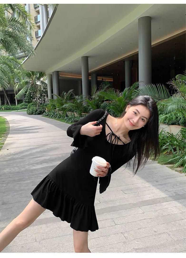 韓国風フレンチタイ の春夏ミニワンピース超モテ服