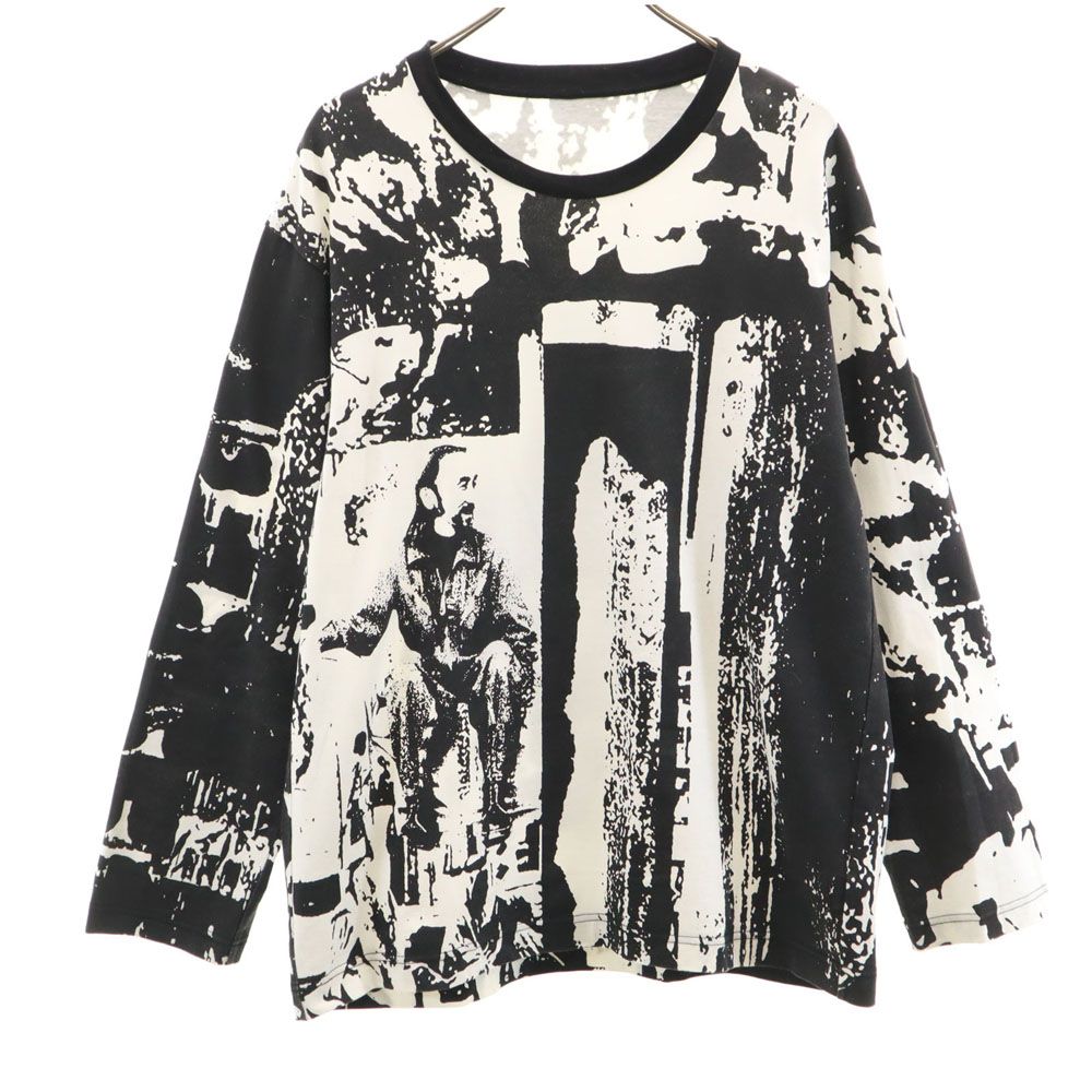 Yohji Yamamoto ヨウジヤマモト 20SS 日本製 人物プリント 長袖 カットソー 2 ブラック メンズ 古着