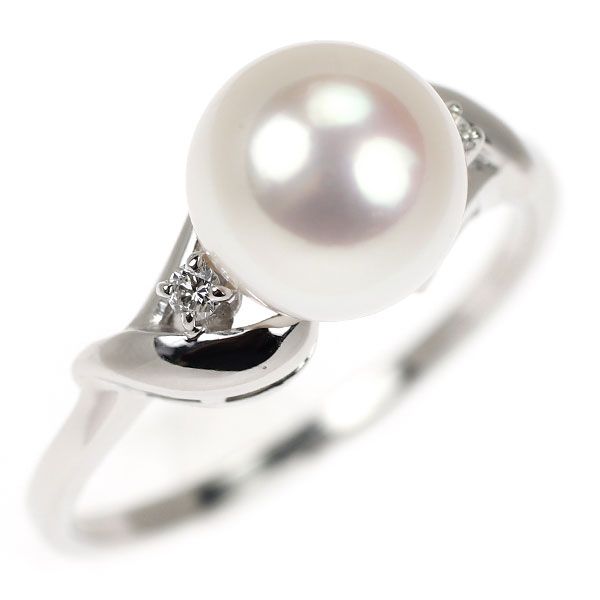 ミキモト Pt950 アコヤ 真珠 ダイヤモンド リング 径約8.0mm - メルカリ 