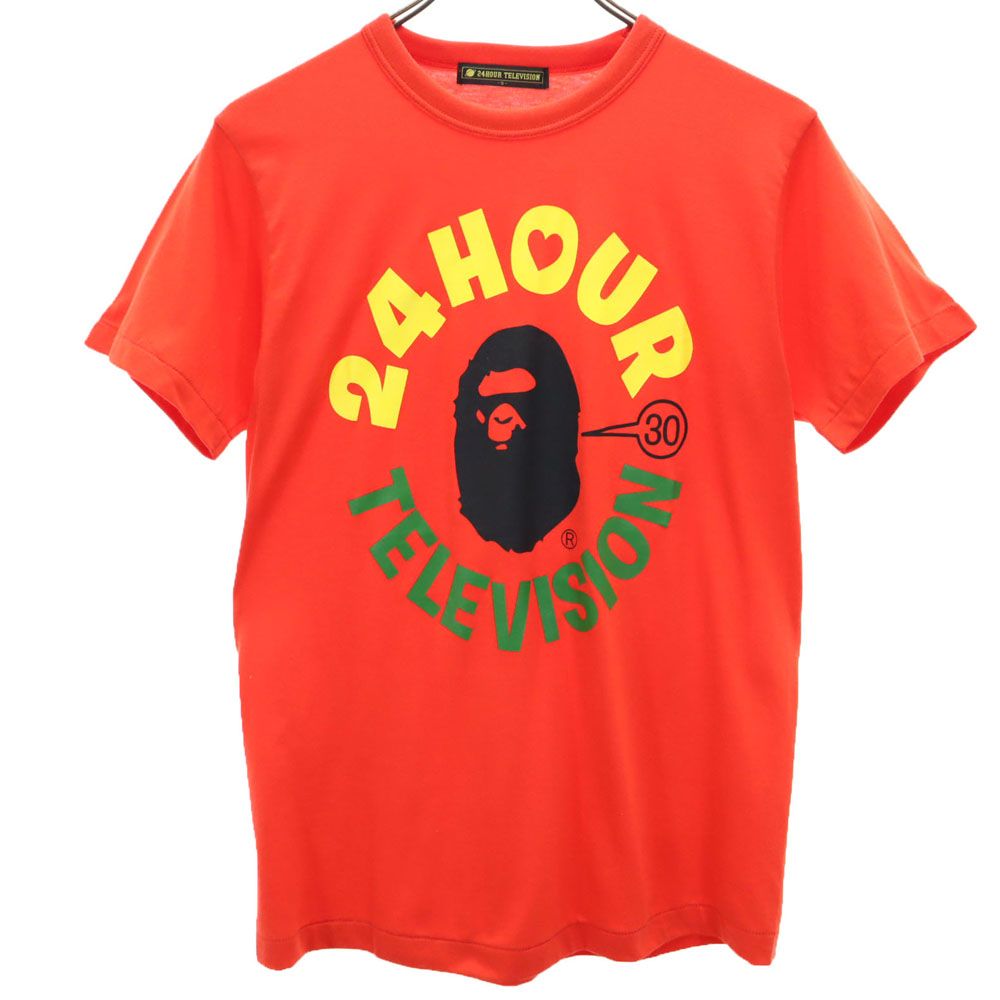  24HOUR TELEVISION 24時間テレビ 30 日本製 プリント 半袖 Tシャツ S レッド系 24HOUR TELEVISION メンズ Tシャツ