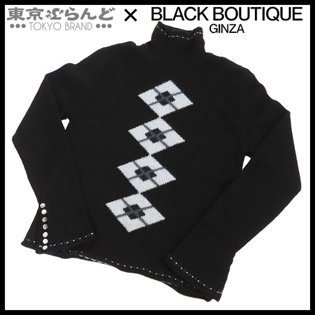 シャネル CHANEL プルオーバー ハイネック 長袖 ニット P19798V01167 ブラック ウール ナイロン ココマークボタン セーター ベルスリーブ 38 トップス 101758169 シャネル CHANEL プルオーバー ハイネック 長袖 ニット