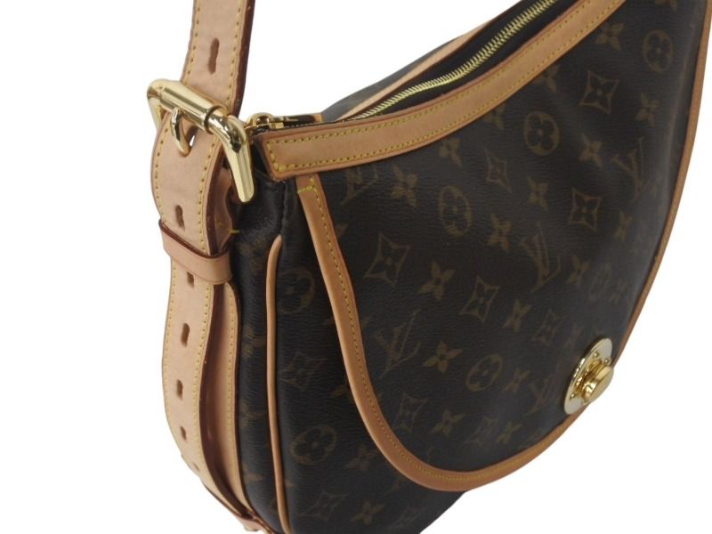 極美品 LOUIS VUITTON ルイヴィトン ショルダーバッグ M40075 トゥラムGM モノグラム ブラウン ゴールド金具 中古 4c068313