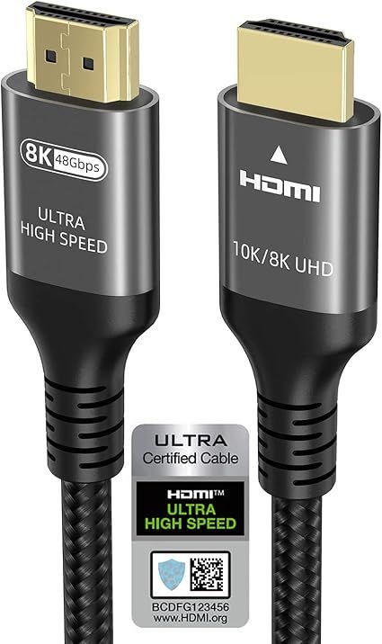 【在庫処分】Ubluker 10K 8K 4K HDMI ケーブル 48Gbps 5M、(HDMI認証)ウルトラハイスピードHDMI ケーブル 4K 240Hz 144Hz 120Hz 8K 60Hz 0.01ms ARC eARC DTS:X HD