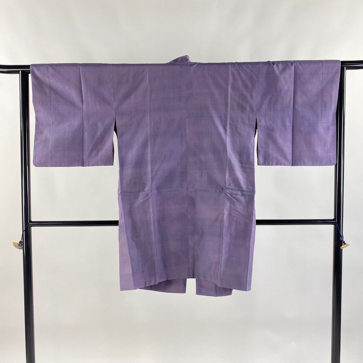 道中着 身丈93.5cm 裄丈63.5cm S 和装コート 紬地 ぼかし柄 紫 正絹 名品