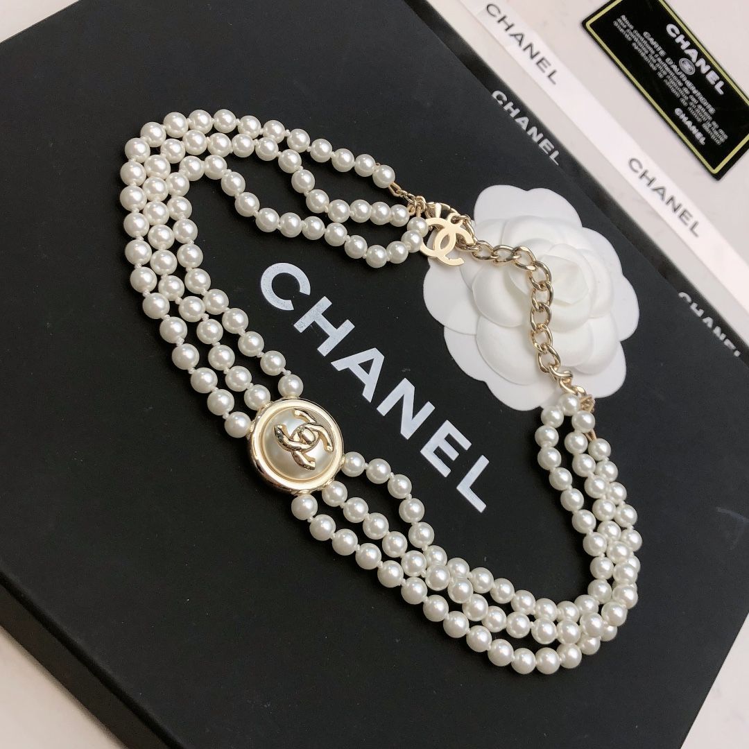 CHANEL】シャネル パールビーズ チョーカー ネックレス - メルカリ