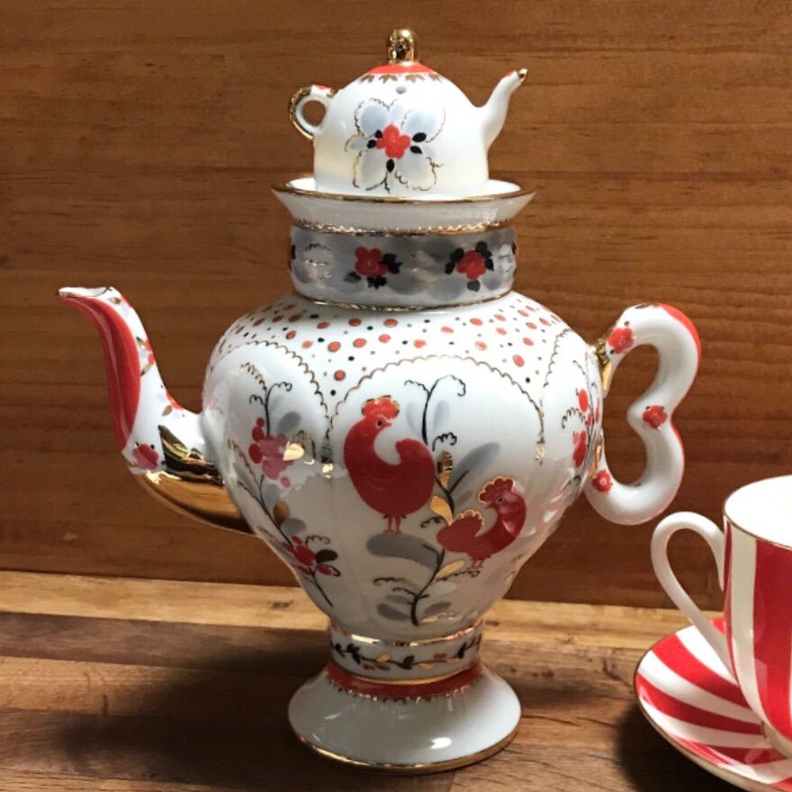 新品一級 激レア❗️ ロモノーソフ ロシアのサモワール風ティーポット 