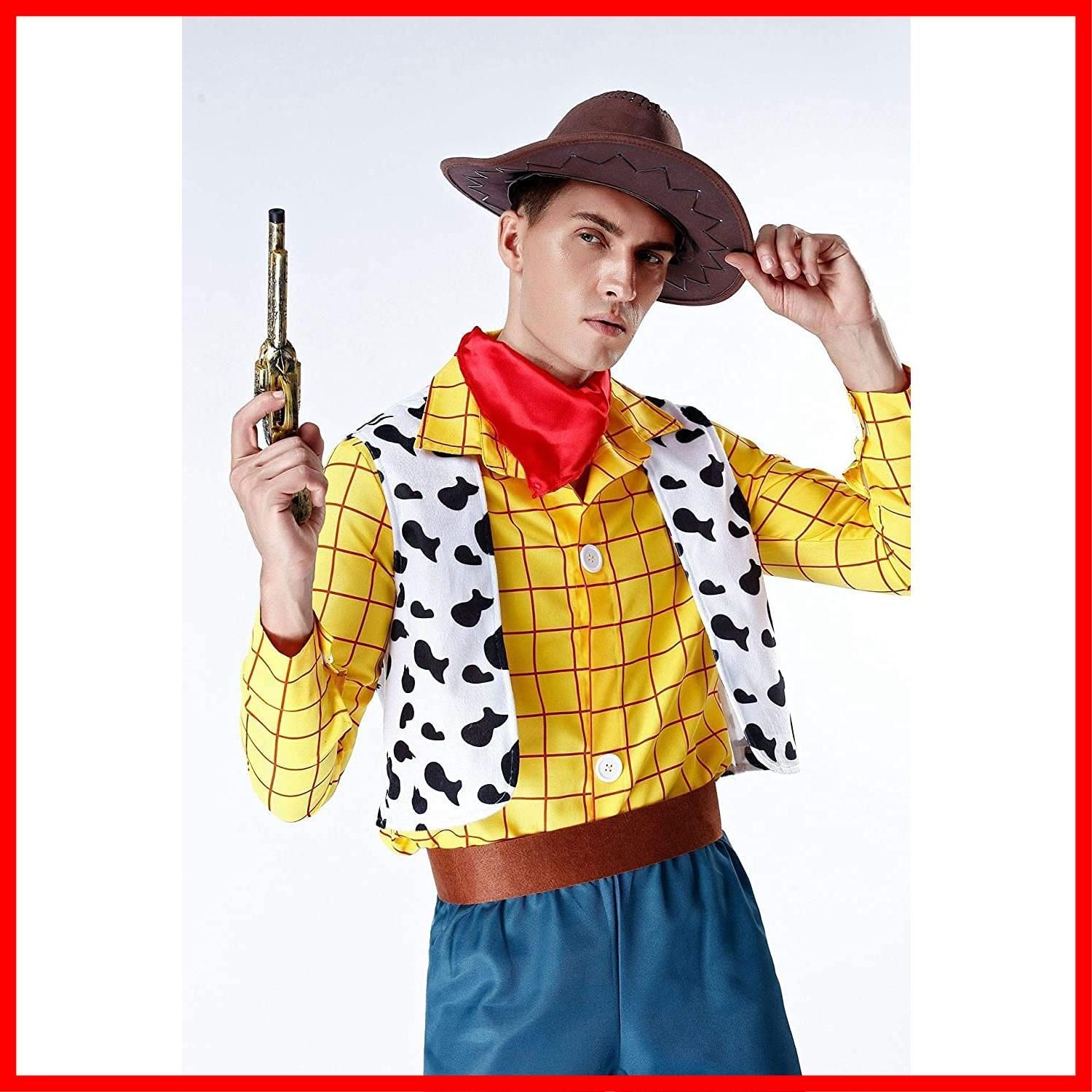 数量 大人 男性 ハロウィン トイストーリー 女性 ウッディコスチューム イベント仮装 ウッディコスプレ 帽子付き パーディ レディース 祭り メンズ カウボーイコスプレ衣装 21185 SCLYX