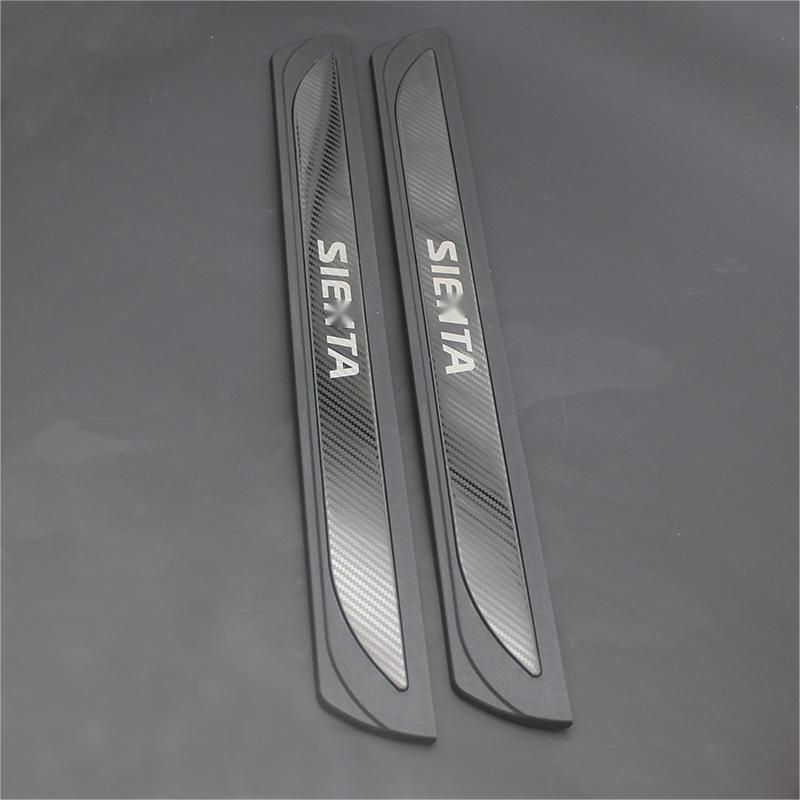 15-23年式SIENTA170系 LED内蔵ドアステップガード外装パーツ 碳纤款外置门槛条不带灯2ピースセット