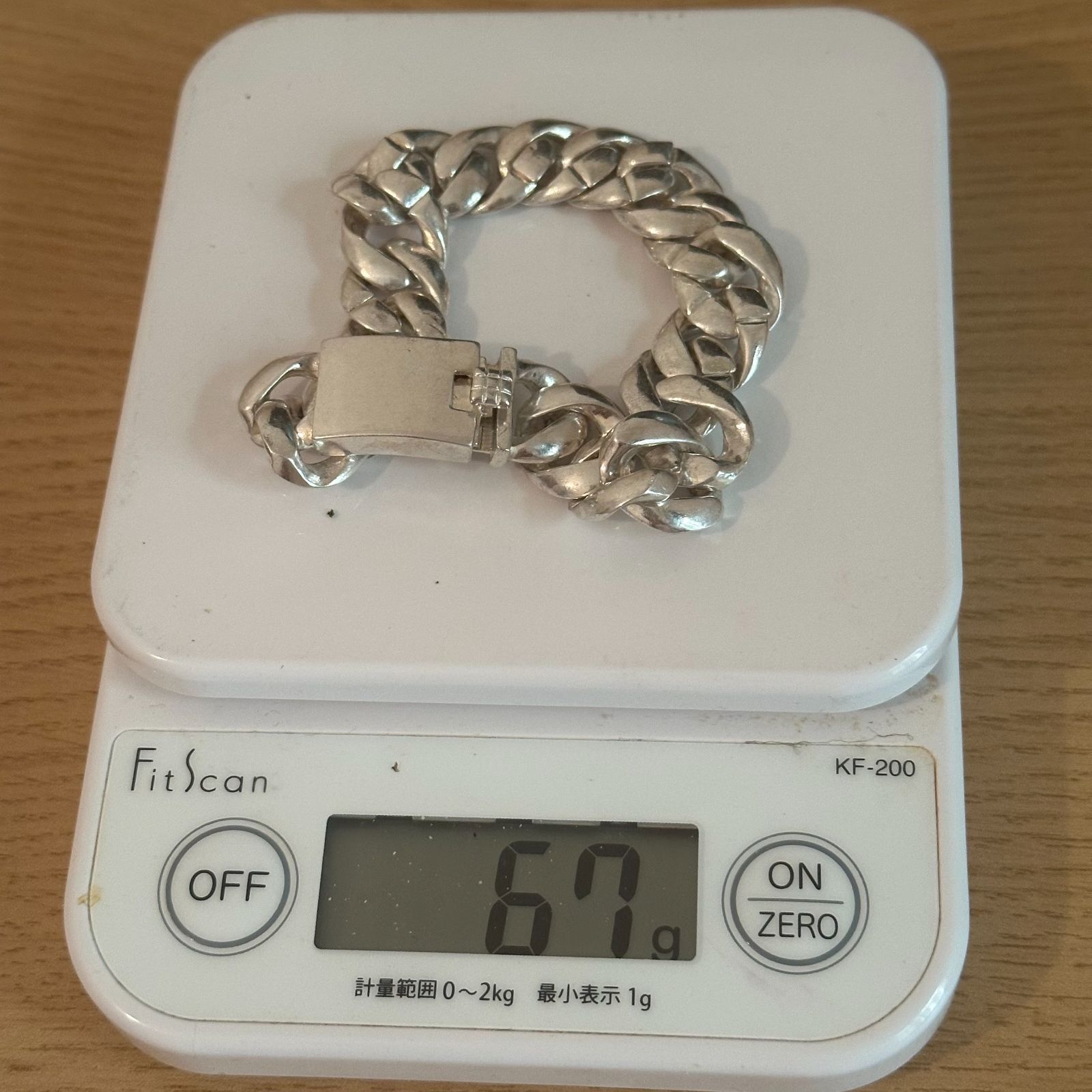 シルバー925 ブレスレット メンズ 超重厚 67g 太め ヴィンテージ