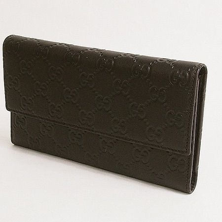 グッチ GUCCI グッチシマ 3つ折り長財布 257303 ダークブラウン - 質