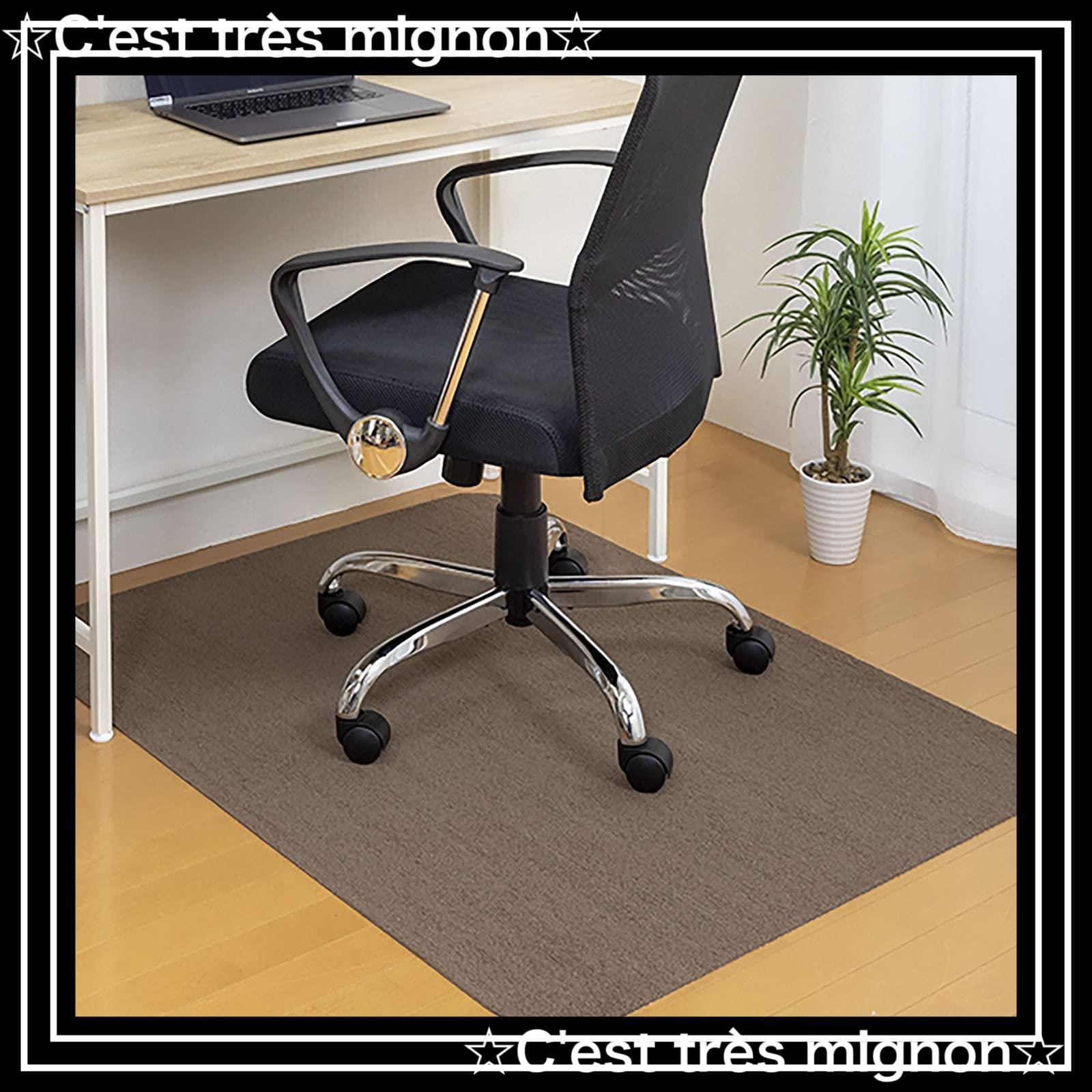 【匿名配送】滑り止め マット おくだけ吸着 床保護 90×120cm デスクマット ブラウン ゲーミング ずれない 日本製 チェアマット KL-10 サンコー