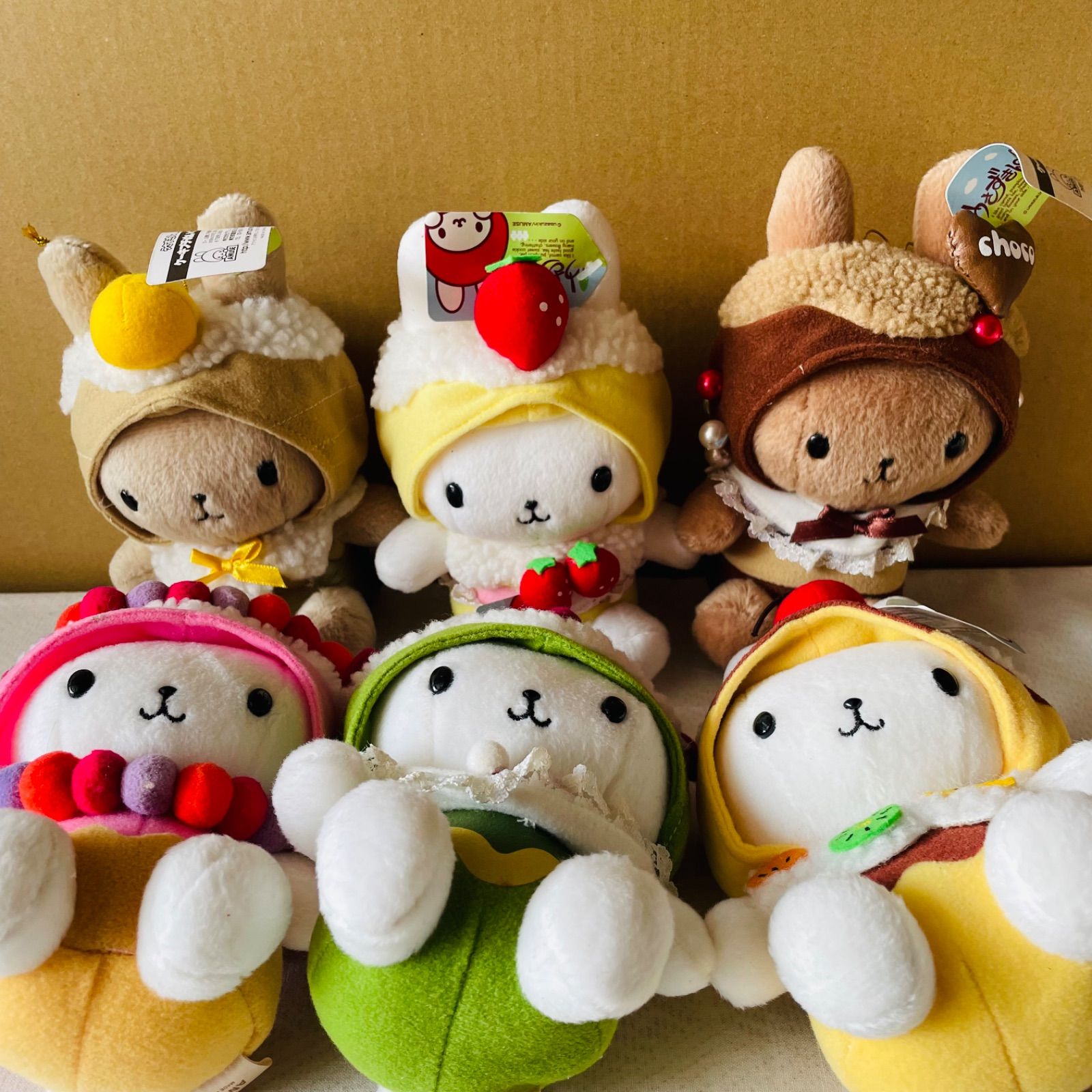 タグ付き】うさずきん ぬいぐるみ6つセット ケーキ レトロ♡♡ - メルカリ