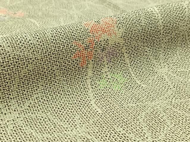 平和屋着物●本塩沢　七宝花文　正絹　逸品　CAAZ3380yc 平和屋着物▽本塩沢 単衣 七宝花文 正絹 逸品 AAAZ0694jh 平和屋