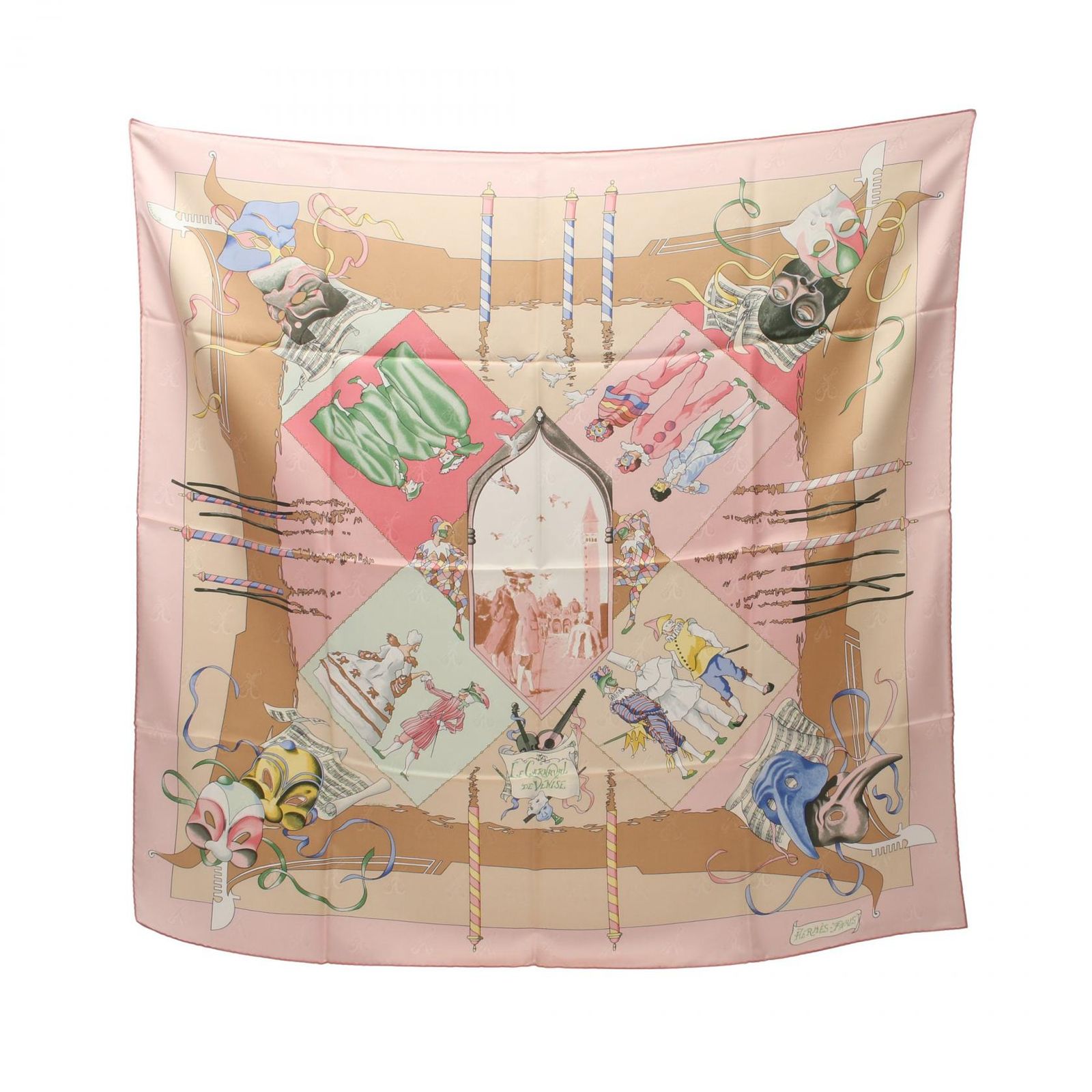 エルメス スカーフ カレ90 LE CARNAVAL DE VENISE HERMES] Hermes My boyfriend 90Calfskin LE CARNAVAL DE VENISE
