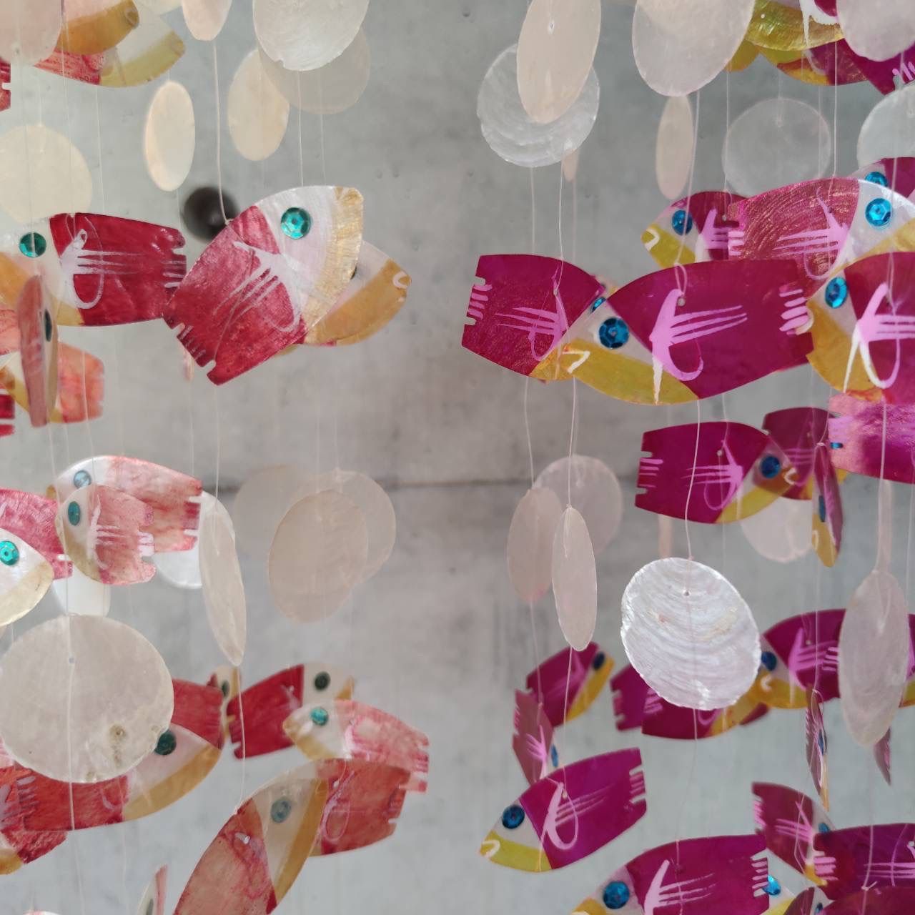 【昭和レトロ】ヴィンテージ ガラス ウインドチャイム すずらん　風鈴 昭和レトロ】ヴィンテージ ガラス ウインドチャイム すずらん