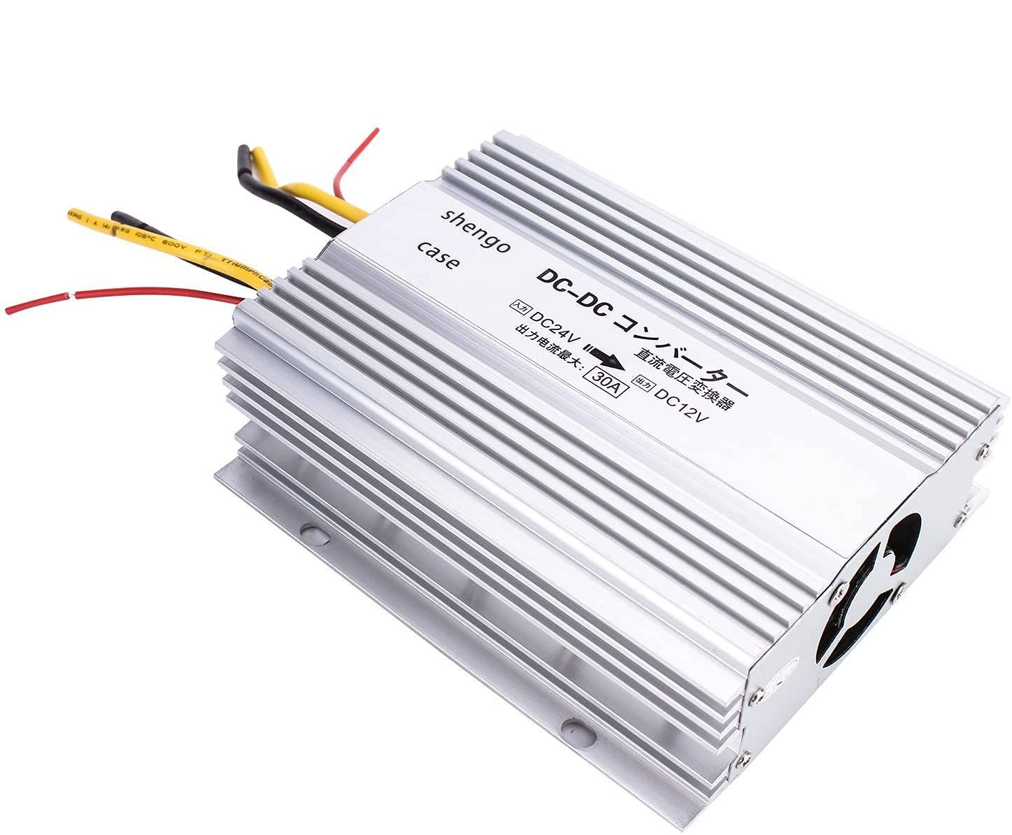【在庫セール】DC24V→12V 30A トラック用DC-DCコンバーター デコデコ変換 DC電圧変換器 冷却ファン付