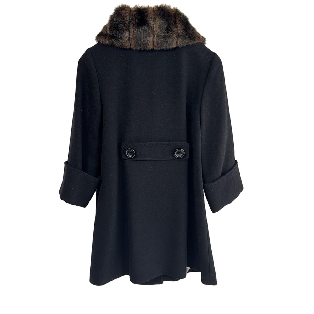 Kate spade ケイトスペード コート サイズ2 S レディース - 黒×ダークブラウン×ブラウン 長袖 冬