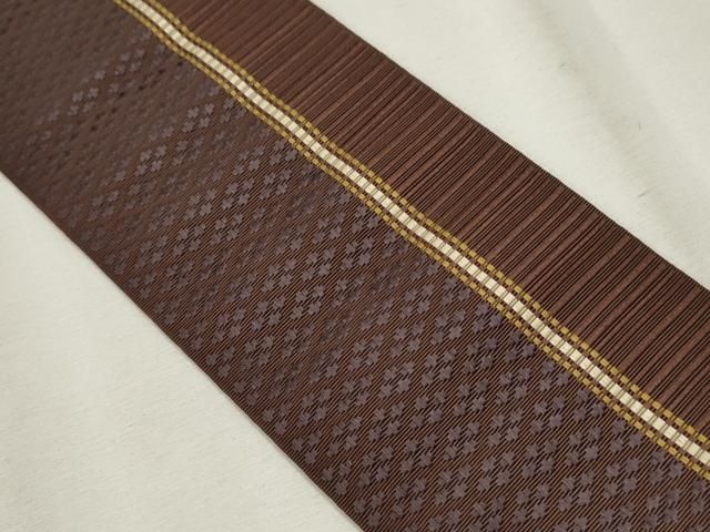 平和屋着物○男性 本場筑前博多織 両面 角帯 間道 献上柄 正絹 逸品