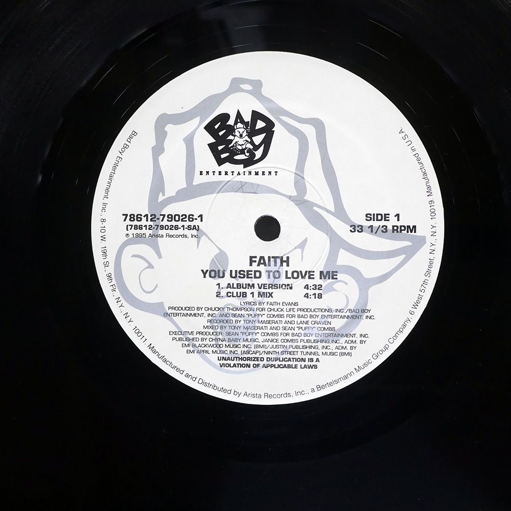 米 US盤 FAITH EVANS/YOU USED TO LOVE ME/BAD BOY
