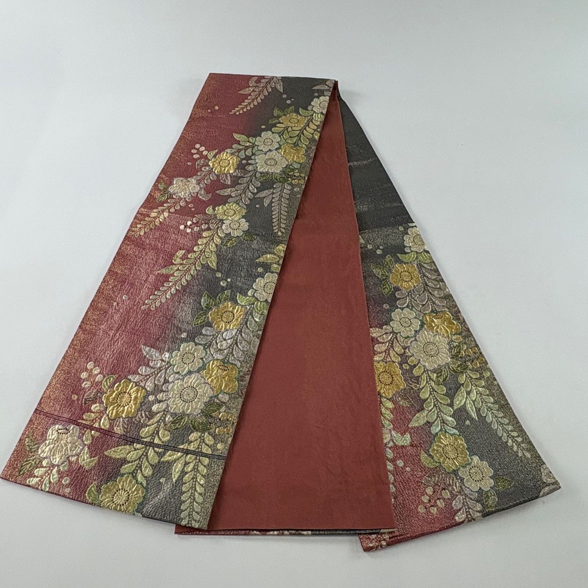 花美人□六通柄袋帯 辻が花 金銀糸 逸品 op1859 正絹 唐織 辻ヶ