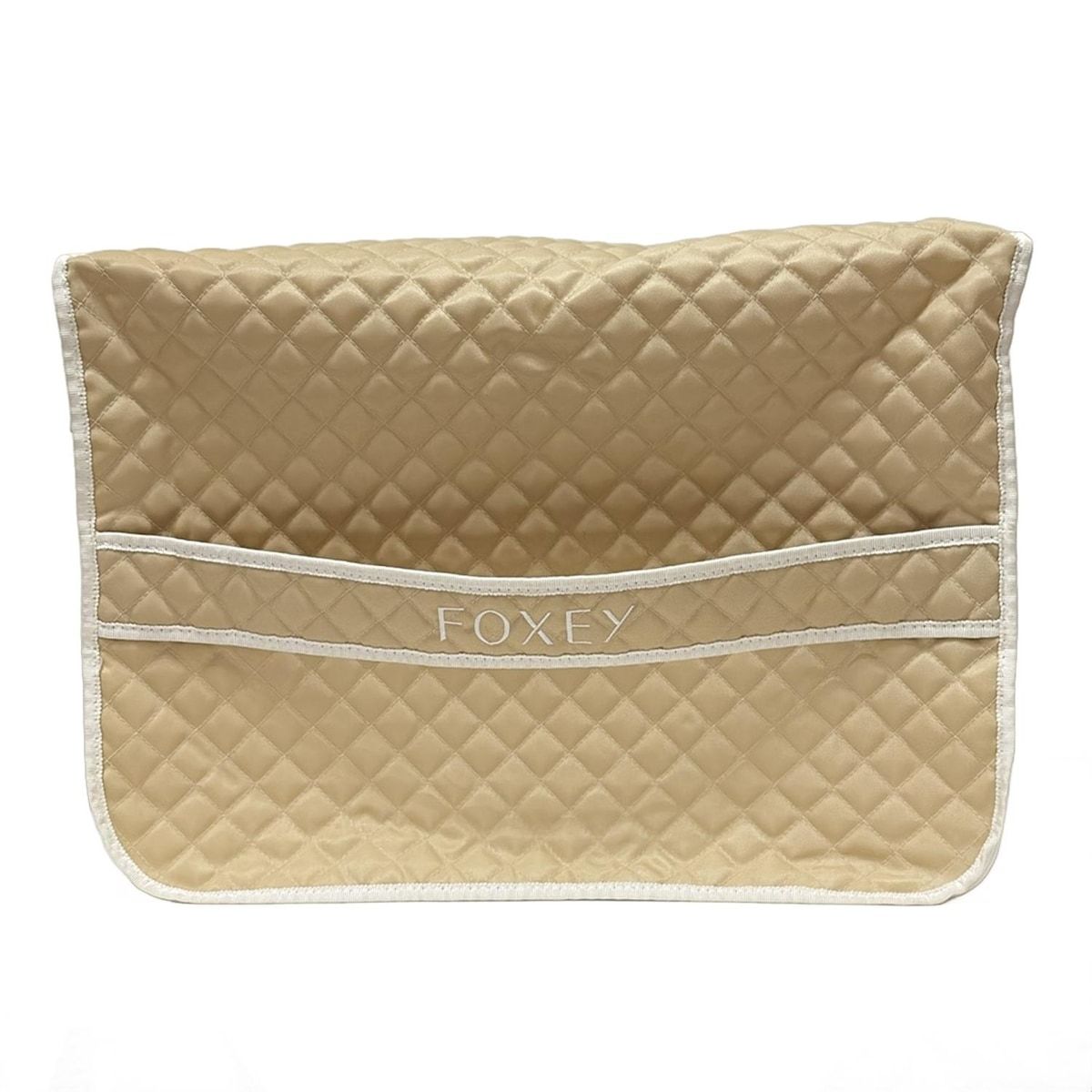 【良品】 FOXEY MENARDトラベルポーチ 旅行ポーチ ゴールドメッキ FOXEY(フォクシー) ポーチ美品 - ベージュ×アイボリー