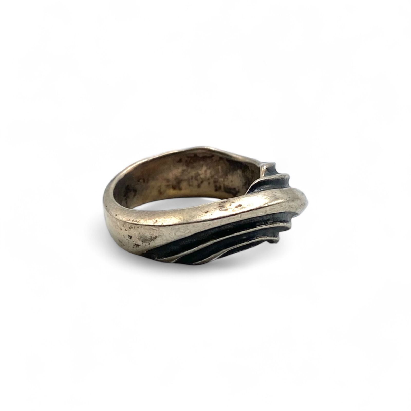 重なり合う波 ツイストライン Silver 925 刻印 90s Vintage Ring シルバー ヴィンテージ リング 12号 指輪 大ぶり
