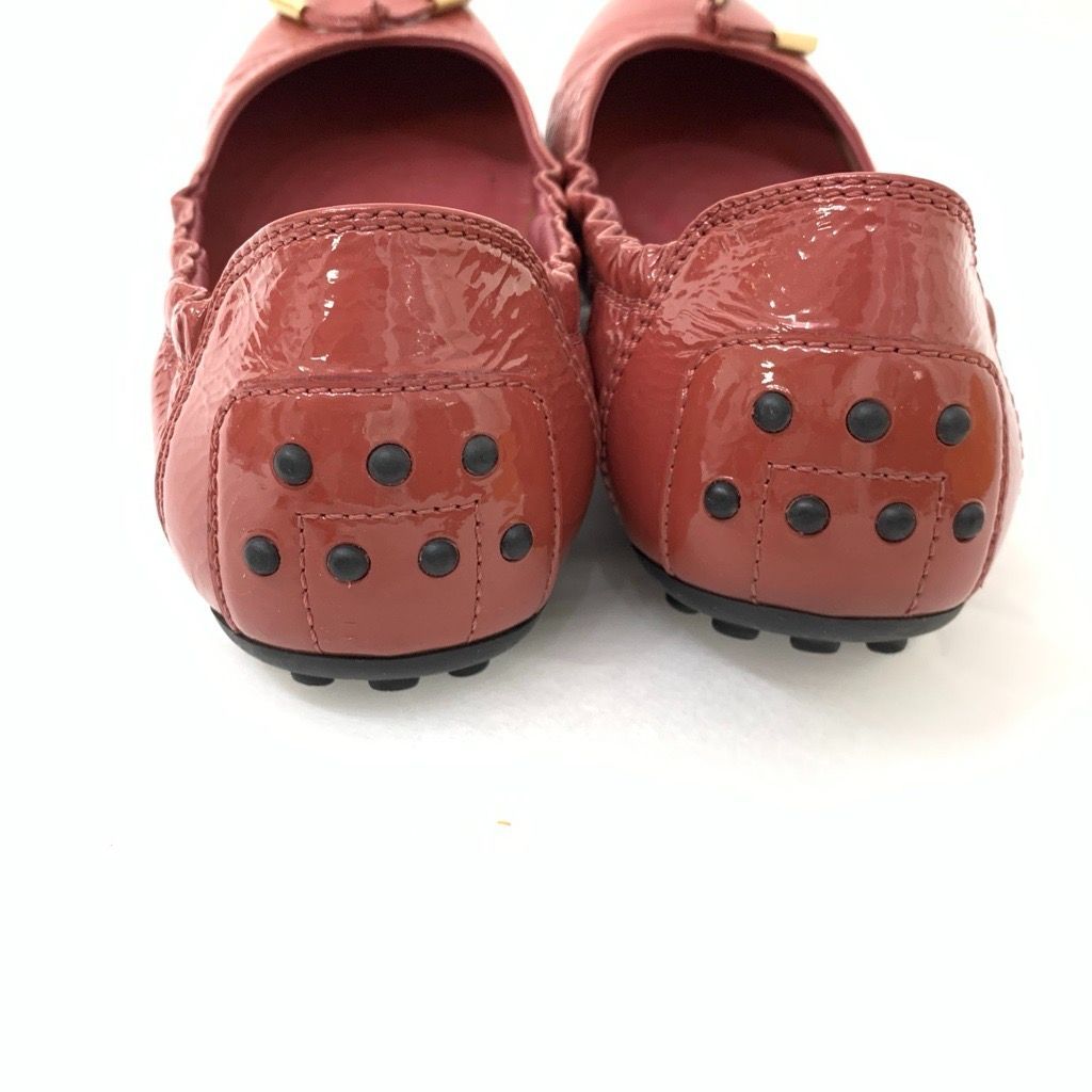 TOD'S トッズ エナメル バレエ シューズ パンプス レッド 37