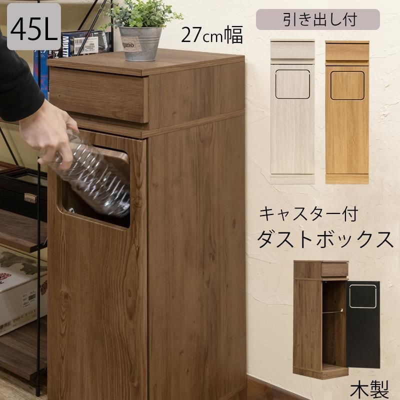 フラップ式 ダストボックス 2分別 ○3色：BR/NA/WW ○ゴミ箱に見え