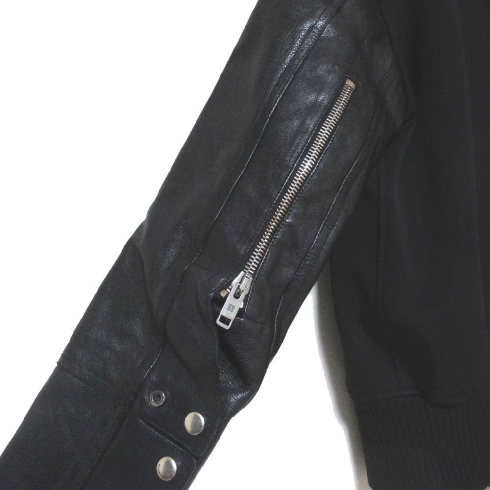 美品 21AW GIVENCHY ジバンシィ ジバンシー レザー切り替え ジップアップ フーディー ブルゾン ジャケット BM00QL611V 44サイズ ブラック メンズ 古着 中古 USED 美品 21AW GIVENCHY ジバンシィ ジバンシー レザー切り替え ジップ