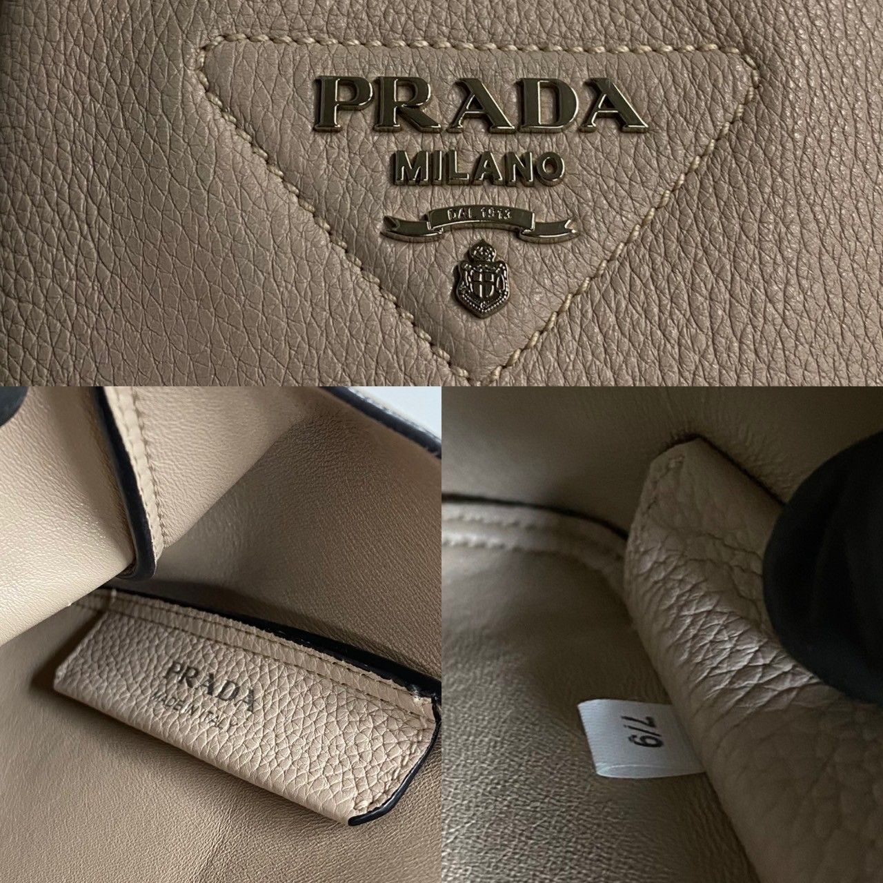 ほぼ未使用 袋付き PRADA プラダ ヴィッテロダイノ ソフトレザー
