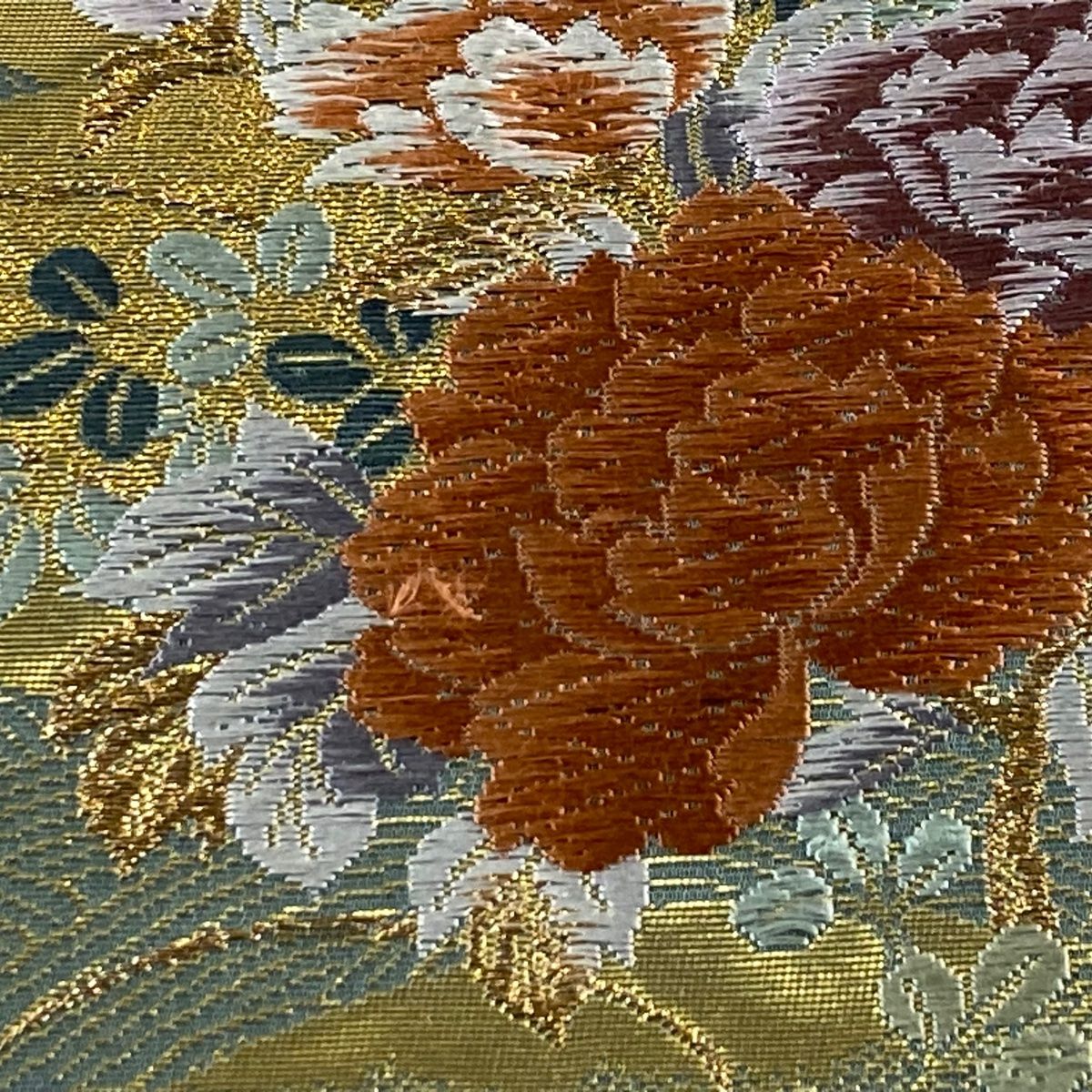 筒描き　縁起物柄　170×156　緑色　明治、大正　古布　タペストリー　　　2 橙金鳳凰』 金襴織物御朱印帳 B6大判サイズ 鳳凰 朱色 金 平和