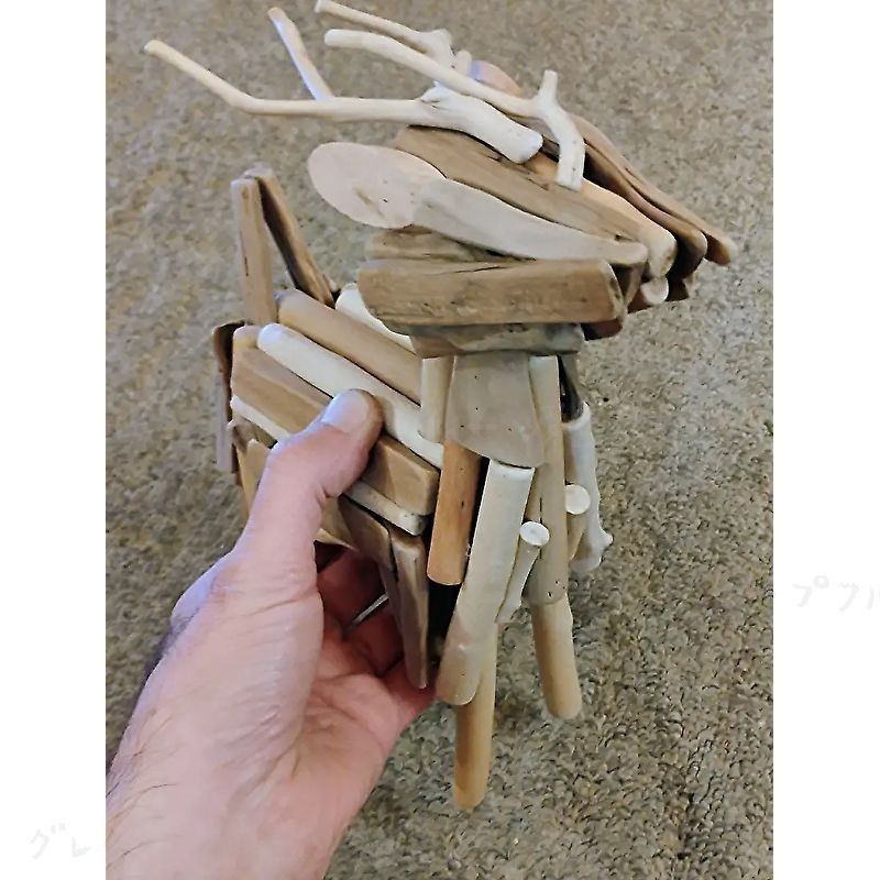 新品?未使用】 置物 ウッドクラフト 鹿 シカ トナカイ オブジェ