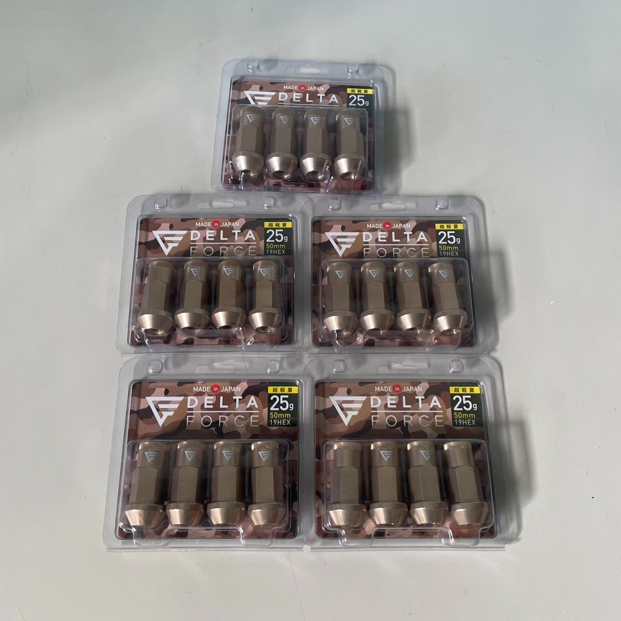 5SET OVAL MILNUTS M12 1.5 サハラベージュ アルミナット 19HEX 貫通タイプ