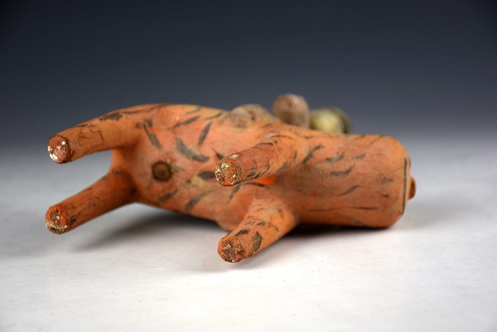 蔵A5131b 朝鮮古美術 李朝木工 木彫彩色虎上人物 WWW_IBETON_RU