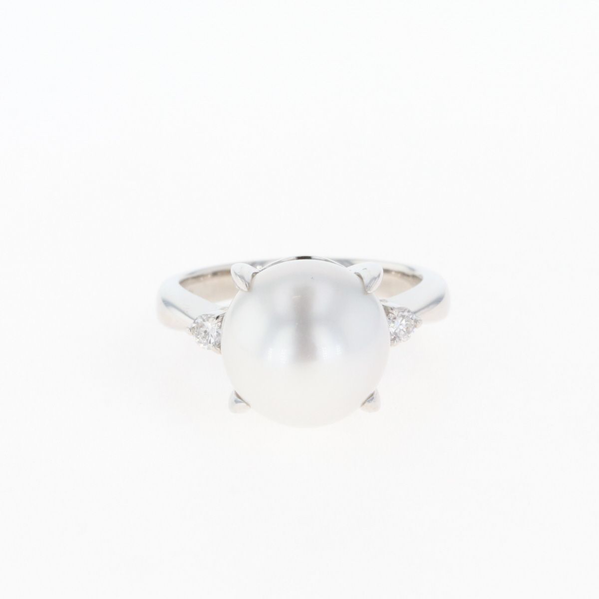 パール デザインリング プラチナ メレダイヤ 指輪 真珠 リング 11号 