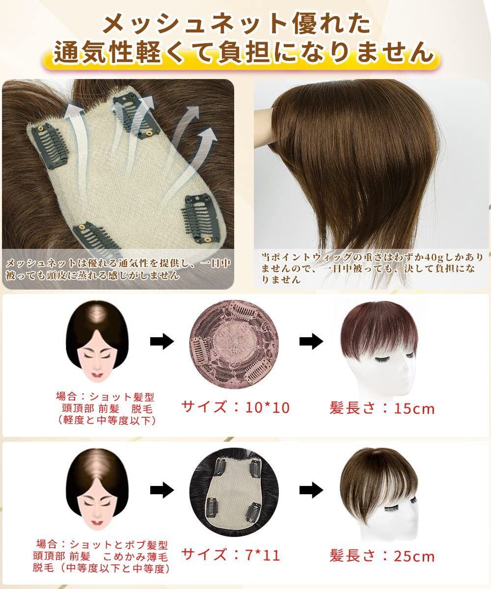 人毛 トップヘアピース