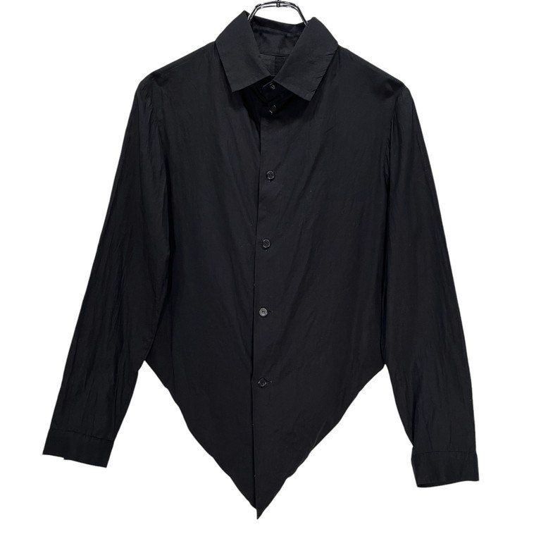 Yohji Yamamoto +NOIR コットンシャドーストライプ燕尾シャツ 変形 