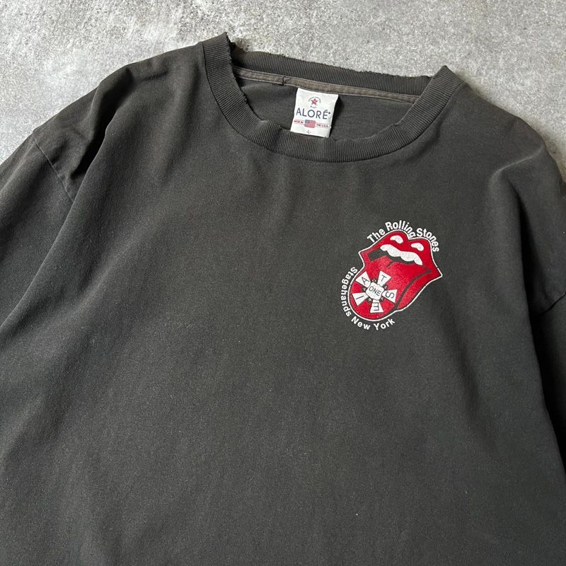 希少 90s USA製 The Rolling Stones スタッフ プリント 半袖 Tシャツ L 