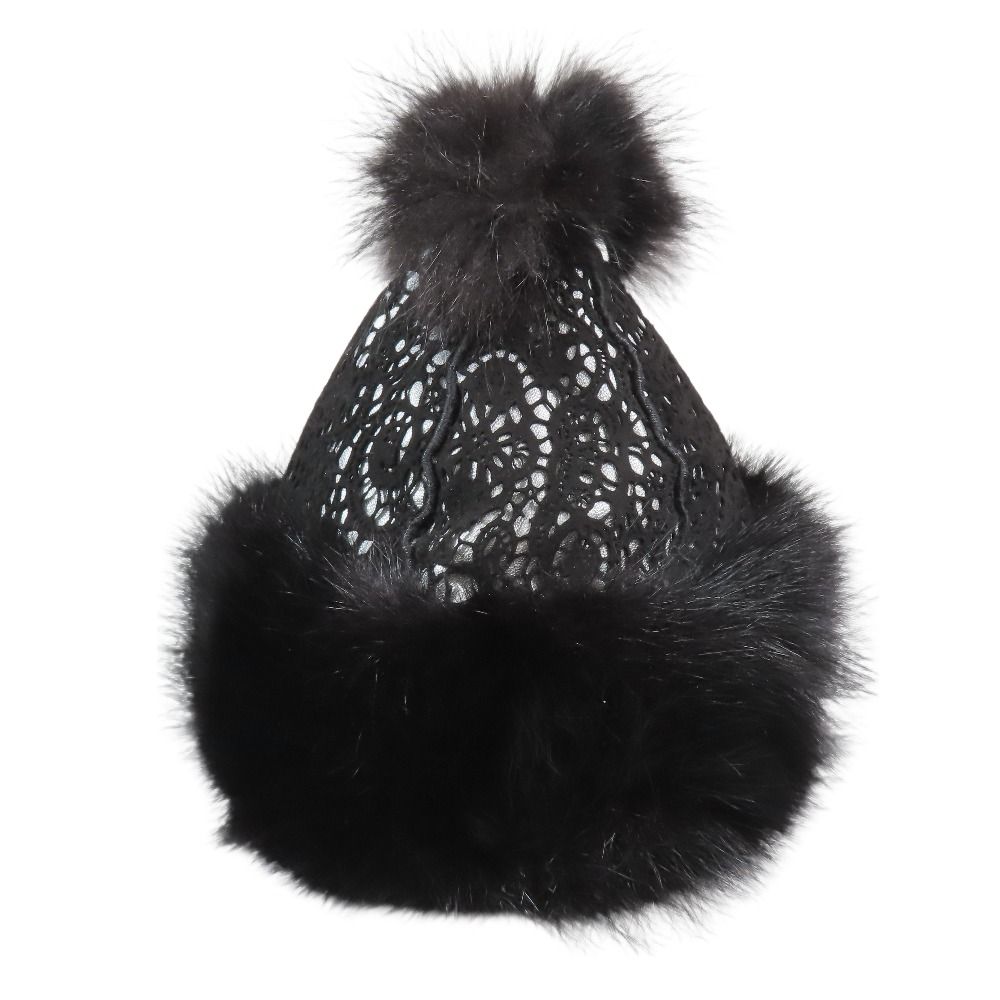 Christian Dior クリスチャンディオール ガリアーノ期 フィッシャーファー レース ワッチキャップ 帽子 裏トロッター 58 黒 レディース 古着