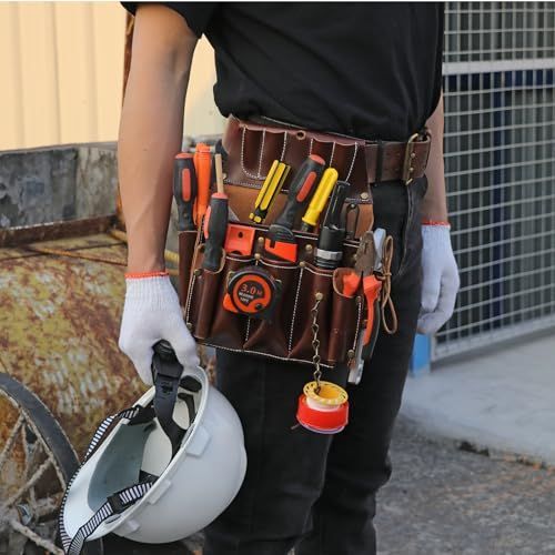 TOURBON 腰袋 3段 作業用 ウエストバッグ 電工 工具入れ 多数ポケット