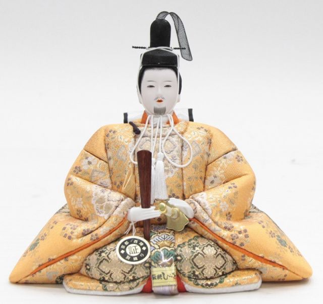 天神様人形 ケース入り 木目込み 座り大 菅原道真公 幅34.6cm